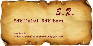 Sófalvi Róbert névjegykártya